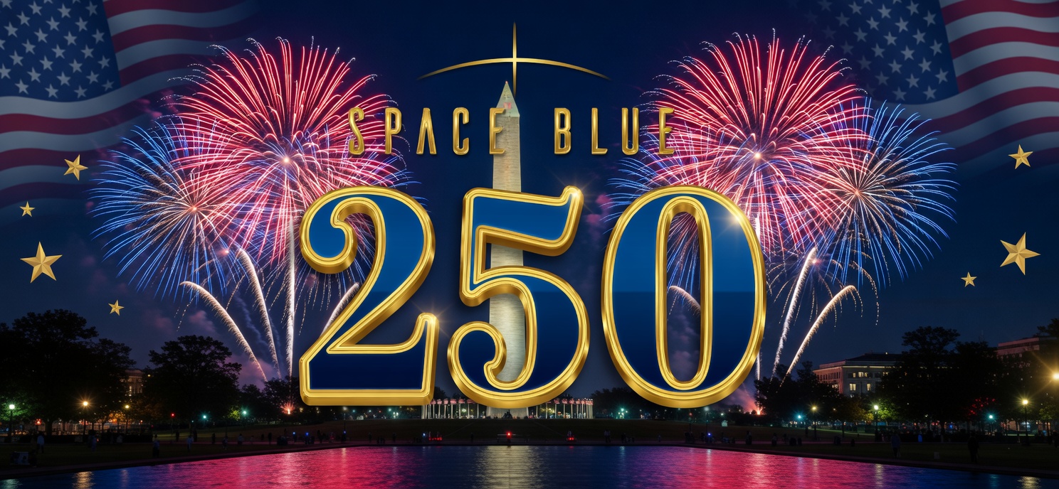 Space Blue 250 celebration artwork